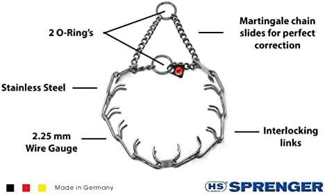 Херм Сперенгер од не'рѓосувачки челик за тренинг кучиња јака ултра-плус миленичиња јака без јака за кучиња за кучиња анти-влечење