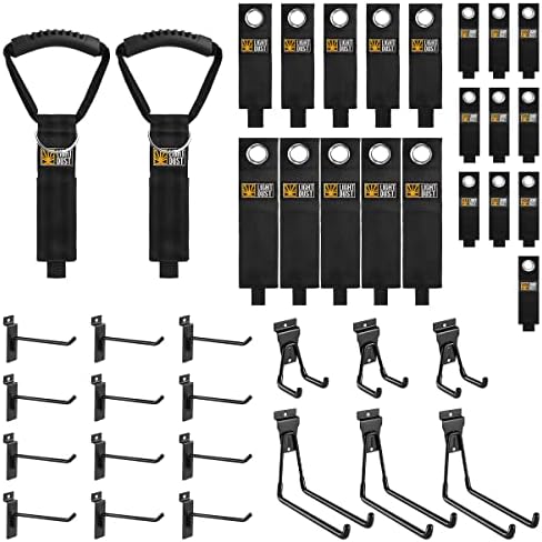 СВЕТЛО ПРАШИНА 40 Пакет Slatwall Куки и Закачалки, 22 ПАРЧИЊА Продолжен Кабел За Складирање Ремени И 18 ПАРЧИЊА Slatwall Куки Еден &засилувач;