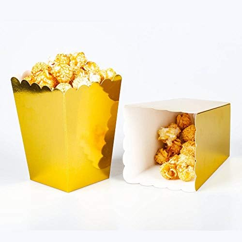 Aimto Navy Blue Popcorn кутии картонски бонбони за забави за фаворизи, 24 парчиња