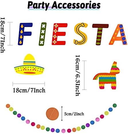 Неродеко Фиеста Партија Декорации, Разнобојни Фиеста Банер Хартија Фанови Помпони Ткиво Хартија Ресел Чаршав Венци Стринг За Фиеста Мексиканската Тема Синко Де М?
