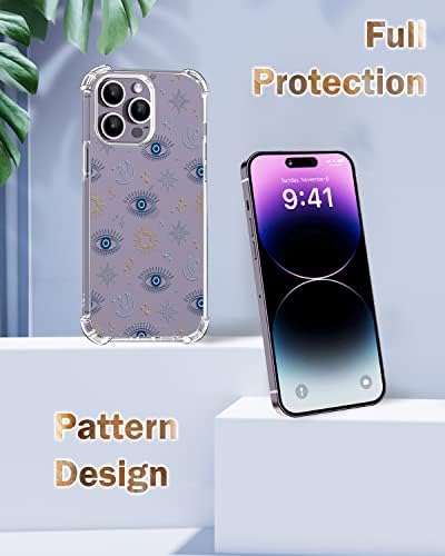 ПОЗАЏИ Симпатична Јасен Кристален iPhone 14 Pro Max Случај 6,7 инчи 2022 Објавен, Хард КОМПЈУТЕР Отпорен НА Удари + Tpu Браник Жолто-Отпорен Заштитен Капак Дизајн За Жени, Девој?