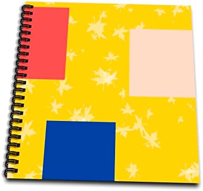 3drose Апстрактна шема на жолта боја со лисја и шарени. - цртање книги