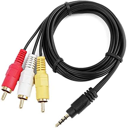 MaxLLTo 5ft Долг мини 3.5 mm 4-DIN AV Приклучок Машки до 3 RCA AV МАШКИ A/V ТВ Аудио Видео Кабел Кабел Олово За Sony Handycam Camcorder DCR-TRV240