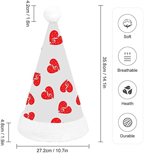 Музички Срцеви Ноти3 Кадифен Божиќна Капа Непослушен И Убав Дедо Мраз Капи Со Кадифен Обод И Удобност Лагер Божиќна Декорација