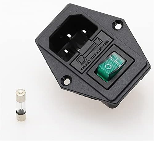 1SET 10A 250V модул приклучок Рокер прекинувач за машки приклучок за моќност 3 пин IEC320 C14 прекинувач Осигурувач