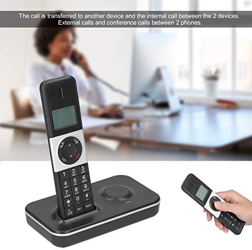 Безжичен телефон за дома, безжичен телефонски систем, ЛЦД -дисплеј со позадинско осветлување, ИД на повик/пренасочување на повик, безжичен