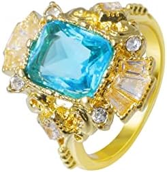 Светло накит небото ангажирано за жени циркон моден прстен сино прстен накит прстени што не може да се водат