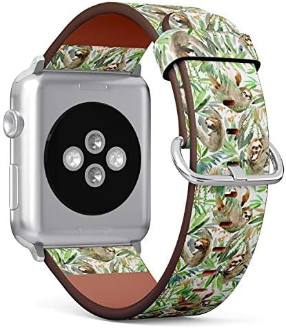 Шарена кожна лента за рачни ленти за серија на Apple Watch 4/3/2/1 Gen, замена за IWATCH 38mm/40mm ленти