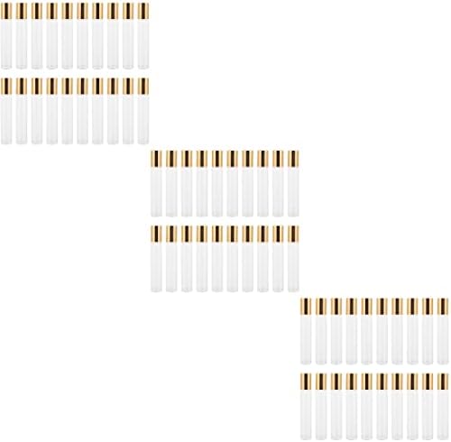 Оито стакло контејнери чисти шишиња со ролери DIY патување со есенцијално масло шише за полнење стакло козметички спојници Вијали се тркалаат на шишиња за парфем ус