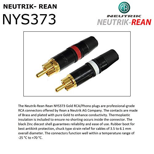 Најдобри кабли во светот 2 нозе RCA кабелски пар - Направени со Canare L -4E6S, Quad Star, Audio Interconnect кабел и Neutrik -Rean Nys