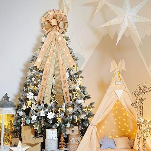 Лак за елки, украси за украси на злато елка, 34*13 Burlap елка на елката лак за празници за одмор Божиќни украси