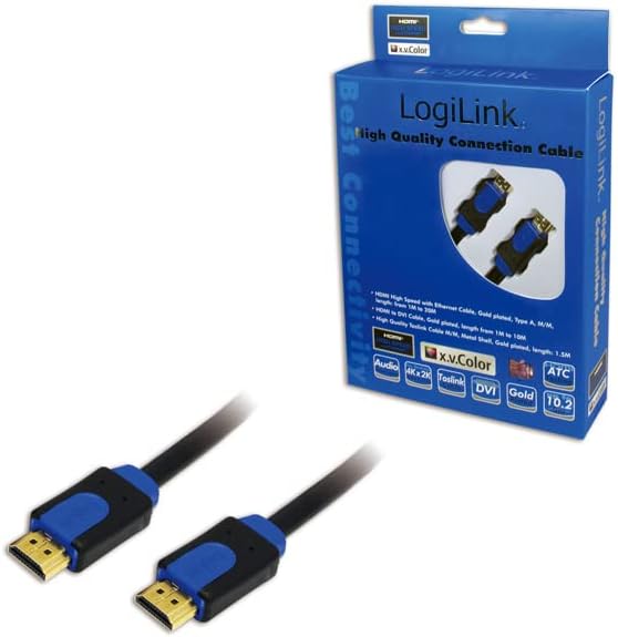 LogiLink 15m HDMI Приклучок НА HDMI Приклучок Кабел-Црна