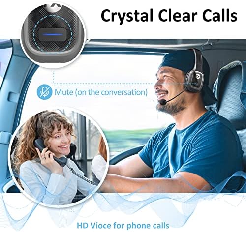 FXWONTY Камионџија Bluetooth Слушалки, Bluetooth Слушалки Со Микрофон Бучава Откажување &засилувач; Неми Копче, Bluetooth 5.0 Слушалки