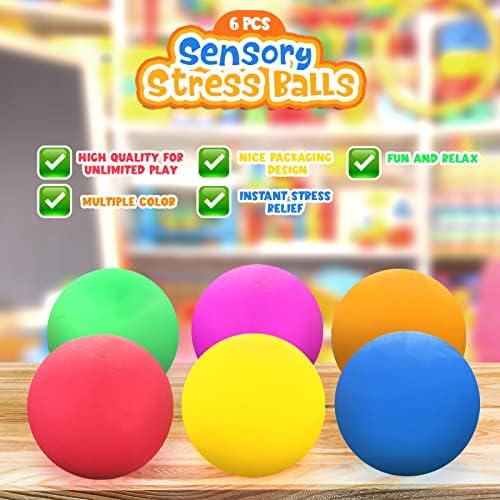 Олеолетој сензорни стрес топки за деца и возрасни -24 пакет & 6 пакувани играчки со фитгетски играчки за олеснување на стресот и аутизам - слаби топка исполнета со ала