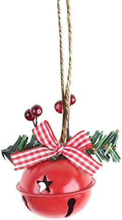 Божиќни Украси, Божиќни Ѕвона Украс Рустикален Кариран Лак Лажни Бобинки Железно Ѕвоно Гроздобер Висечки Приврзок Дрво Празнична Забава