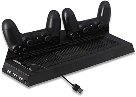 ЗА PS4 Штанд PS4 Тенок Вертикален Вентилатор За Ладење Со Контролер За Игри Двојна Станица За Полнење Приклучок За Sony Playstation 4 SLI