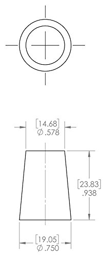 Caplugs SH-51063 Маскирање редовен приклучок за плута. RC6, да се приклучи мин 0,578 максимум 0,750 висина 0,937 , природно
