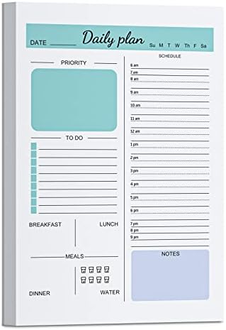 Дневен планер Недостаток - да се направи список на белешки со час распоред 6 „x 9“ листови за солзи - Планер за работа со приоритетни