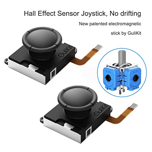 Gulikit Switch замена на џојстик, без лебдат, сала за џојстик палецот за прекинувач/прекинувач OLED/Switch Lite oycon, лево/десна сала Ефект Сензор за ситни комплет за поправка/алат?