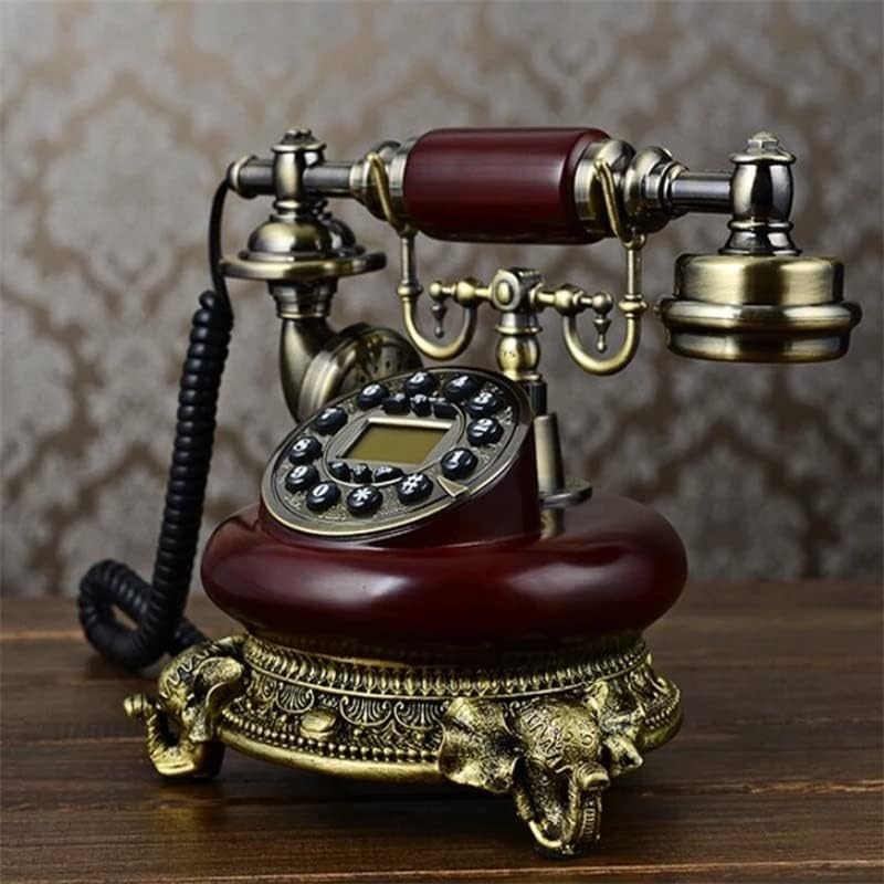 Houkai Antique Fixed Telephone Home Caller ID фиксна телефонска смола и имитација на метални телефони без копче за бирање