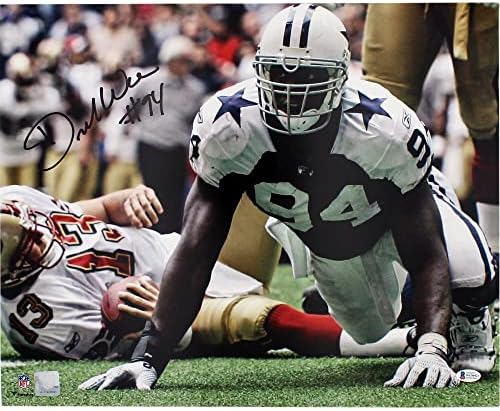 Demarcus Ware потпиша Далас Каубои Необразовано 16 × 20 NFL фотографија - наспроти 49ers - автограмирани фотографии во НФЛ