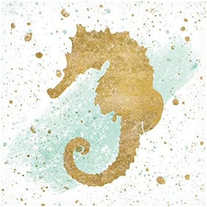 Трговска марка ликовна уметност „Сребрено морето живот Аква морски коњ“ платно уметност од портфолио на диво јаболко