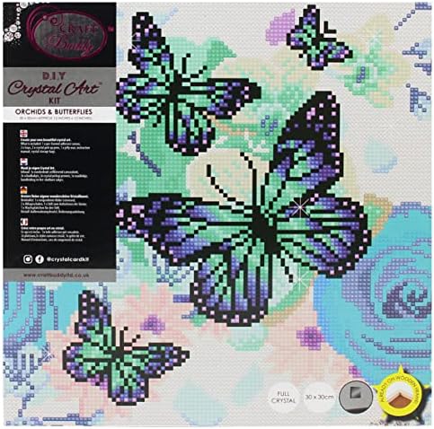 Кристална уметност CAK-A75: Орхидеи и пеперутки 30 x 30см