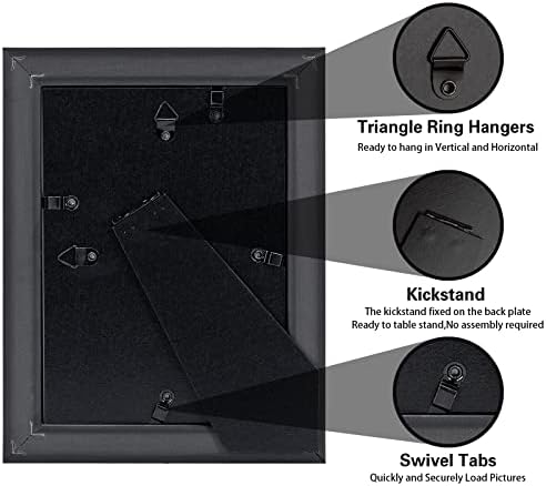 Ksroecud 5x7 Рамки за слики со HD вистински стакло-таблет и wallиден декор хардвер вклучен