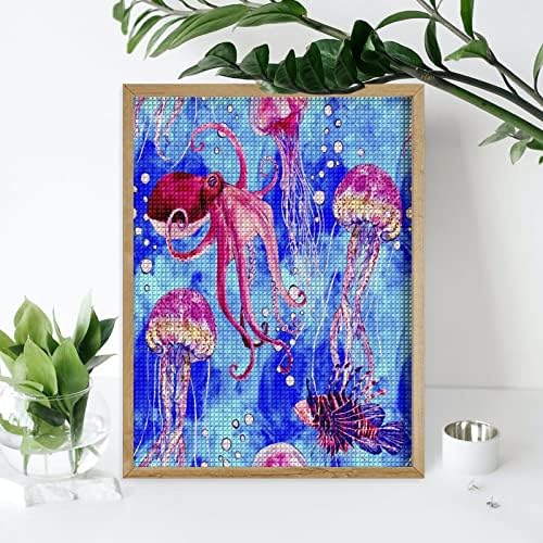 Акварел октопод лавов и медуза дијамантски комплети за сликање целосна вежба 5Д слики уметност занает за домашен wallиден декор за возрасни