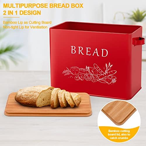 Кутија За Црвен Леб ЛИАНЈУ Со Капак ОД Бамбус За Кујнска Плоча, Организатор На Контејнери За Складирање Метален Леб Во Голема Фарма,