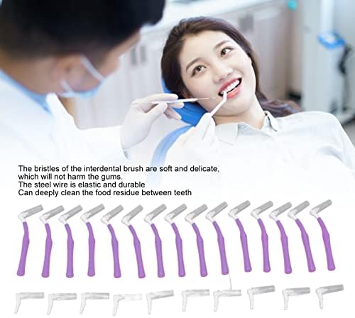 FDIT 25pcs l во форма на притисок за влечење интердентална четка, заби за белење на заби за чистење на заби, погодна за орална нега