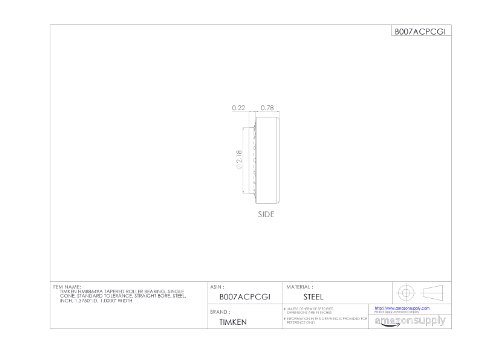 Timken HM88649A Tapered Roller Learing, единечен конус, стандардна толеранција, директно дупче, челик, инч, 1,3750 ID, 1.0000 ширина