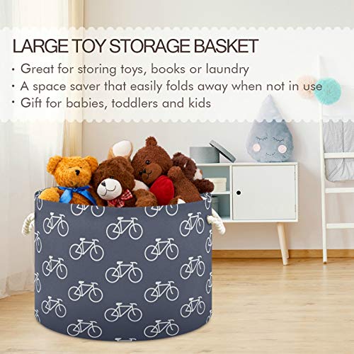 Голема корпа за складирање - бело платно за велосипед дома Организациско решение за складирање на играчки за момчиња и девојчиња