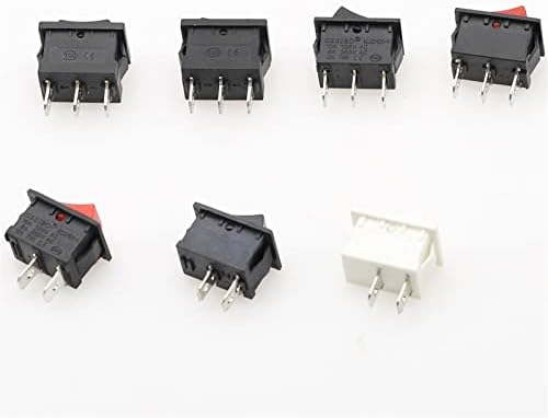 Hikota 5pcs 2pin 2position Вклучено/Исклучено SPST панел Mount Rocker Switch AC 6A/250V 10A/125V Black KCD1 15 * 21мм