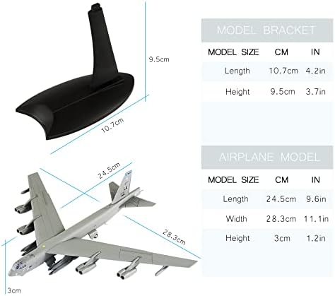 Зафатени борбени авиони Модел 1: 200 Б-52 Субсоничен авион со долг дострел стратешки модел на авион на бомбардери, модел на воен авион за собирање