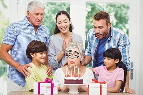60 -ти роденденски подароци за жени 60 години роденденски тијара, појас, торта за торта, свеќа и очила за декорација на 60 -ти роденден, 5 компјутери