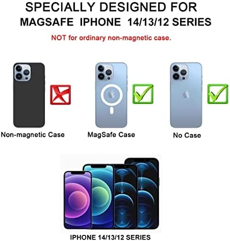 Halleast Магнетни Телефонски Прстен Носителот Компатибилен Со Magsafe iPhone Држач За Држач} Отстранлив За Безжично Полнење X Замена за