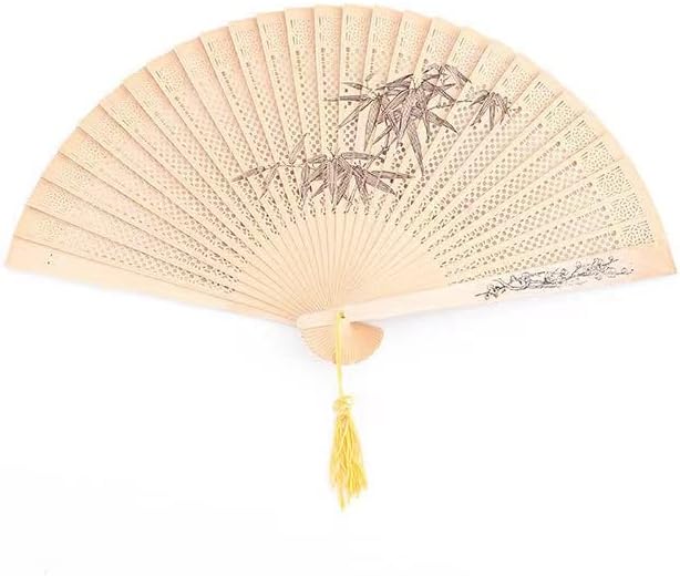 Lsiwen hand redated bamboo folding fan, добредојде на бор.