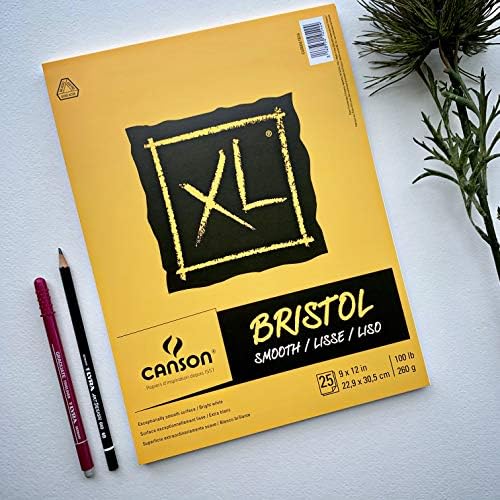 Canson XL серија Бристол хартија, мазна, подлога за преклопување, 11x14 инчи, 25 листови - уметнички труд за возрасни и студенти