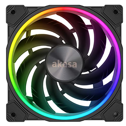 Akasa SOHO AR, 120mm Адресабилен Rgb PWM Компјутер Вентилатор, До 2000 ВРТЕЖИ во МИНУТА &засилувач; 52.91 CFM, 5v Argb Матичната Плоча