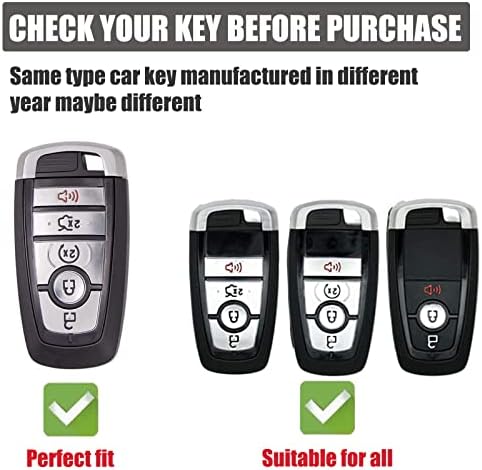GeTatay за Ford Key Fob Cover со клуч за клучеви, куќиште за клучеви за школка за Ford Edge Exped Expedition Explorer Fusion