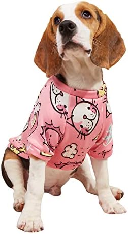 Qwinee Cartoon Graphic Dog Dog Sweatshirt Cat Mailt Wart Cog Compery за мали средни кучиња кученце маче розово големо