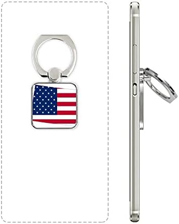 Wyong America Map Stars Stars Stripes Flag Square Confey Ring Ring Stand држач за држач Универзален подарок за поддршка