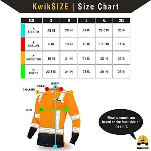 Kwiksafety - Шарлот, NC - Премиум безбедносни кошули со долг ракав [вратот на екипажот, копче и поштенски јака] Класа 3 ANSI Тестирана OSHA