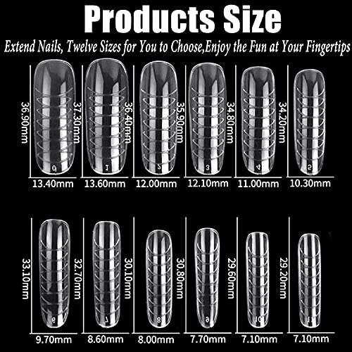 НАИСКА 120 Парчиња Двојни Форми На Нокти Поставете Гел За Продолжување На Ноктите Акрилните Нокти Формираат Калапи За Нокти Со Стилето Со 12 Големини Совети За Нокти,
