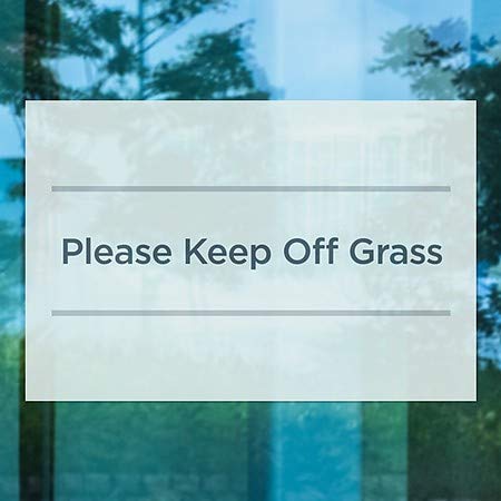 CGSignLab | Ве молиме, продолжете со тревата -базична затегнување прозорец за лепење | 30 x20