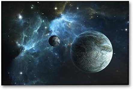 Криптонит акрилна стаклена рамка модерна wallидна уметност, екстрасоларна планета - серија Галакси - дизајн на ентериер - акрилна wallидна