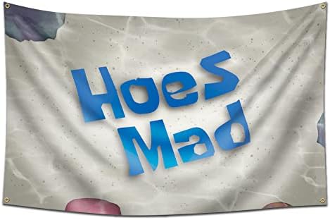 Hoes Mad Flag 3x5 стапки wallидно знаме со 4 месинг громи за декор