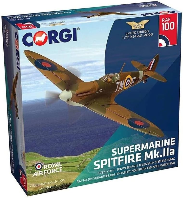 Corgi Supermarine Spitfire Mk.II, RAF No.504 Sqn, P7823, Ballyhalbert, Northern Ireland 1941 Ограничено издание 1/72 Diecast Aircraft