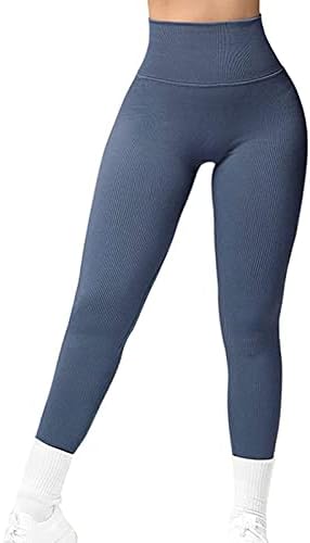 Измабете ги хеланките за задникот за жени кои се протегаат удобна цврста боја на јога хеланки меки четкани стомачни контролни јога кои работат панталони